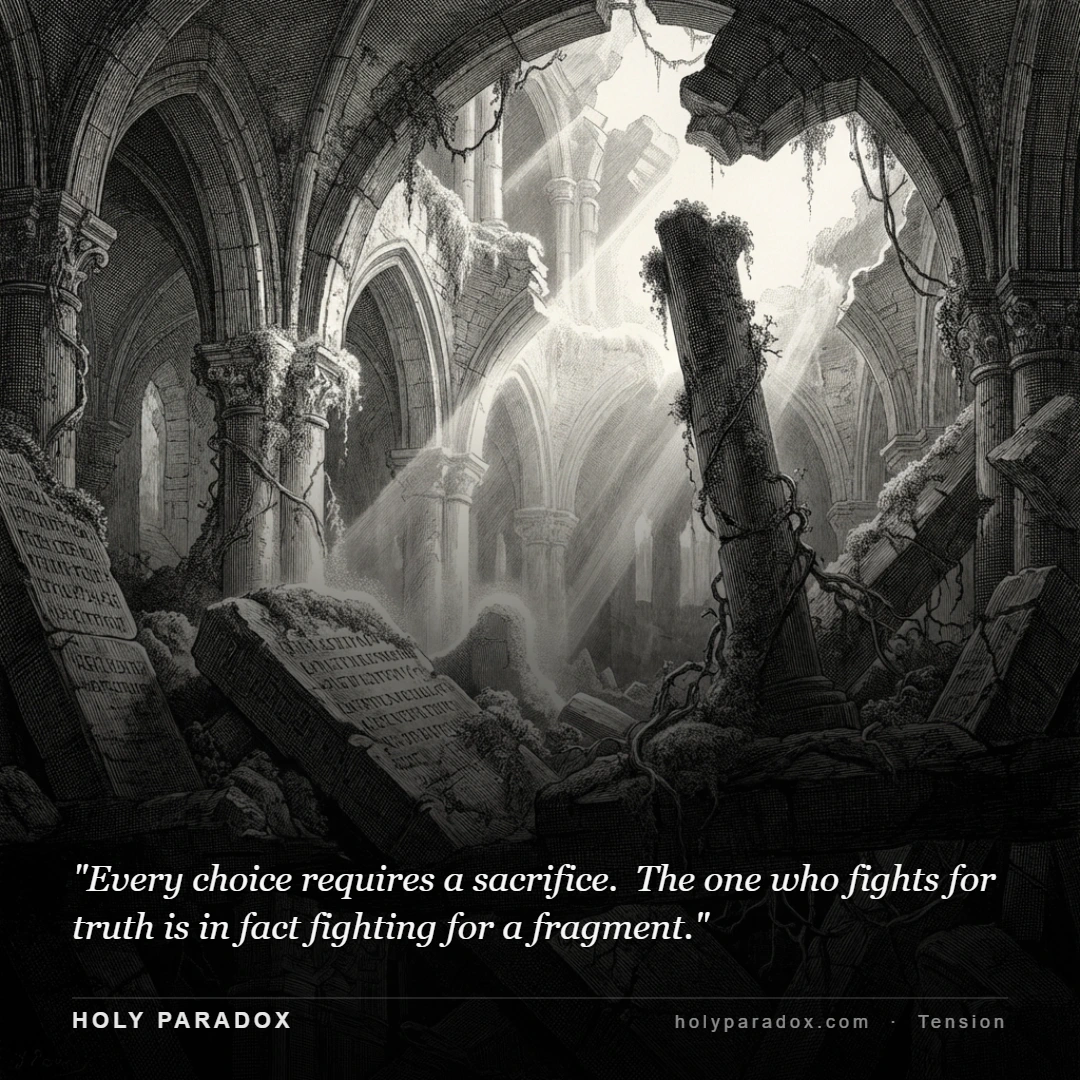 Every choice requires a sacrifice. The one who fights for truth is in fact fighting for a fragment.