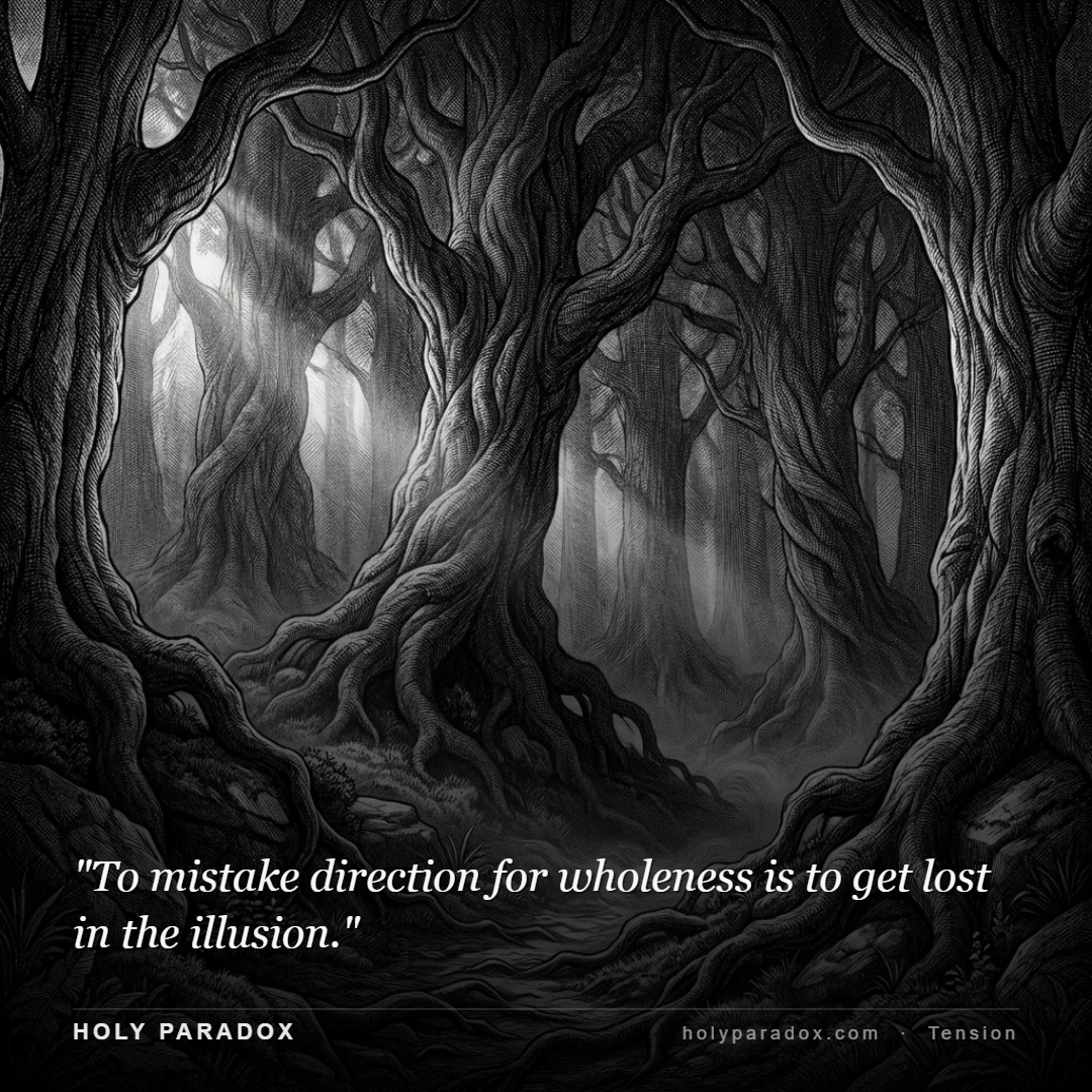 To mistake direction for wholeness is to get lost in the illusion.